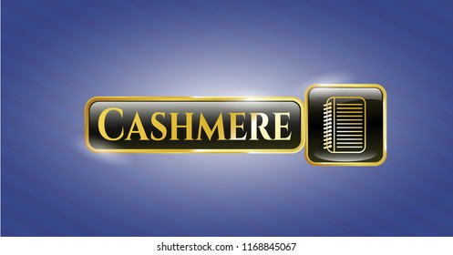  Shiny emblem with note book icon and Cashmere text inside