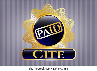  Shiny emblem with paid icon and Cite text inside