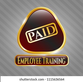                                Shiny emblem with paid icon and Employee Training text inside    