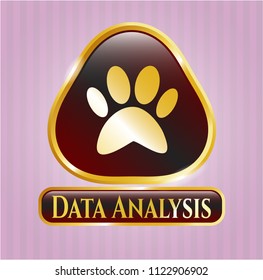  Shiny emblem with paw icon and Data Analysis text inside