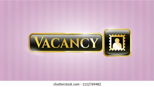   Shiny emblem with picture icon and Vacancy text inside