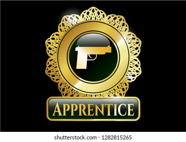  Shiny emblem with pistol icon and Apprentice text inside
