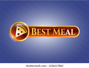  Shiny emblem with pizza slice icon and Best Meal text inside