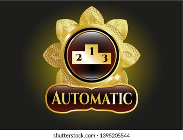  Shiny emblem with podium icon and Automatic text inside
