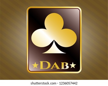  Shiny emblem with poker clover icon and Dab text inside