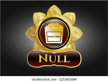  Shiny emblem with popcorn icon and Null text inside