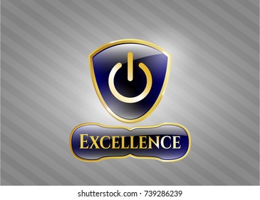  Shiny emblem with power icon and Excellence text inside