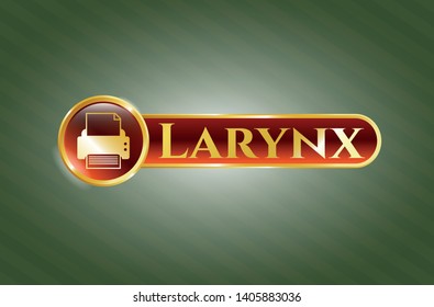  Shiny emblem with printer icon and Larynx text inside