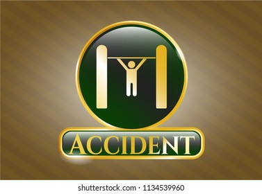  Shiny emblem with pull up icon and Accident text inside