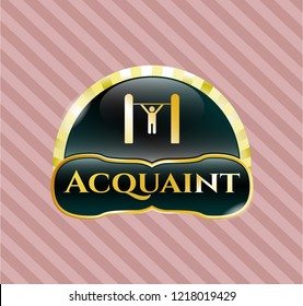  Shiny emblem with pull up icon and Acquaint text inside