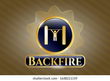  Shiny emblem with pull up icon and Backfire text inside