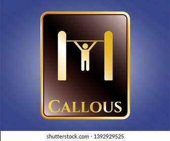  Shiny emblem with pull up icon and Callous text inside