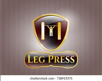 Shiny emblem with pull up icon and Leg Press text inside