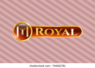  Shiny emblem with pull up icon and Royal text inside