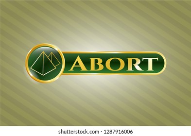  Shiny emblem with pyramids icon and Abort text inside