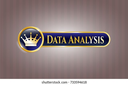  Shiny emblem with queen crown icon and Data Analysis text inside