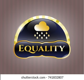  Shiny emblem with rain icon and Equality text inside