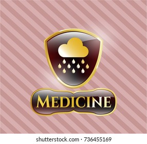  Shiny emblem with rain icon and Medicine text inside