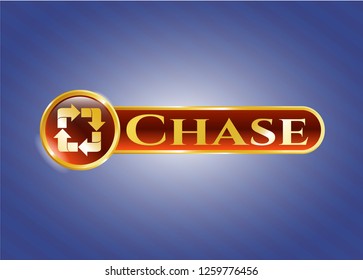  Shiny emblem with recycle icon and Chase text inside