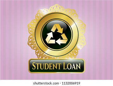  Shiny emblem with recycle icon and Student Loan text inside