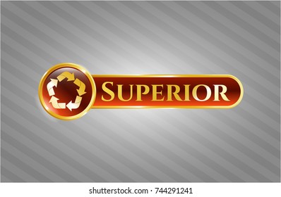  Shiny emblem with recycle icon and Superior text inside