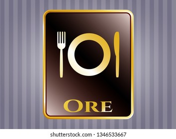  Shiny emblem with restaurant icon and Ore text inside