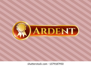  Shiny emblem with ribbon icon and Ardent text inside