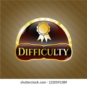  Shiny emblem with ribbon icon and Difficulty text inside
