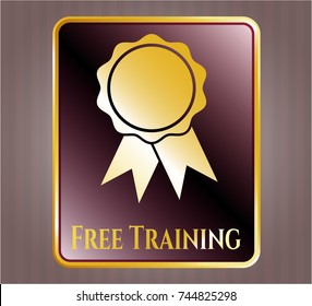  Shiny emblem with ribbon icon and Free Training text inside