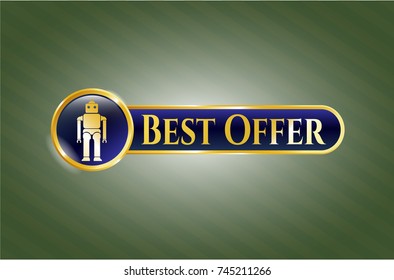  Shiny emblem with robot icon and Best Offer text inside