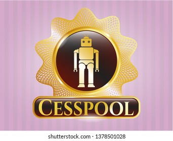  Shiny emblem with robot icon and Cesspool text inside