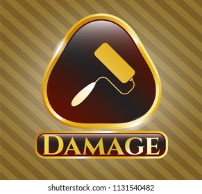  Shiny emblem with roller brush icon and Damage text inside