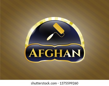  Shiny emblem with roller brush icon and Afghan text inside