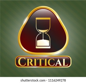  Shiny emblem with sand clock icon and Critical text inside
