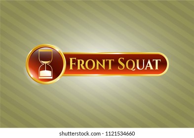  Shiny emblem with sand clock icon and Front Squat text inside