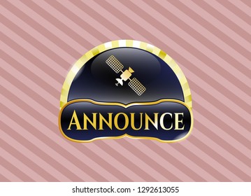  Shiny emblem with satelite icon and Announce text inside