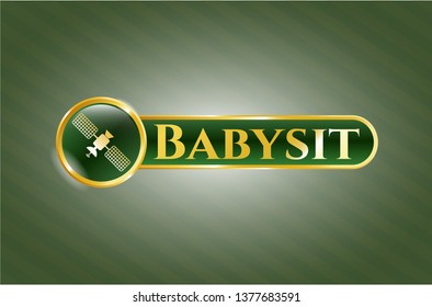  Shiny emblem with satelite icon and Babysit text inside