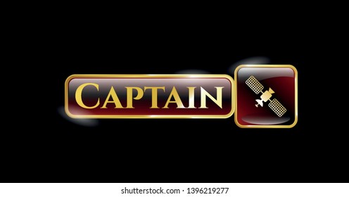  Shiny emblem with satelite icon and Captain text inside