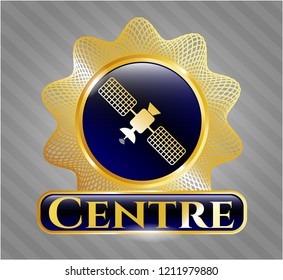  Shiny emblem with satelite icon and Centre text inside