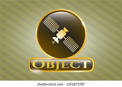  Shiny emblem with satelite icon and Object text inside