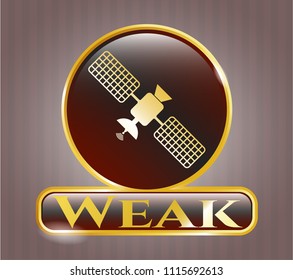  Shiny emblem with satelite icon and Weak text inside