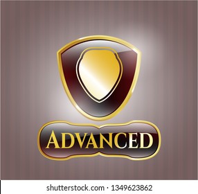  Shiny emblem with shield icon and Advanced text inside
