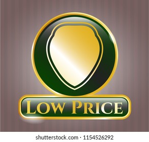  Shiny emblem with shield icon and Low Price text inside