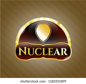 Shiny emblem with shield icon and Nuclear text inside