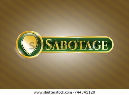  Shiny emblem with shield icon and Sabotage text inside