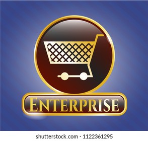  Shiny emblem with shopping cart icon and Enterprise text inside