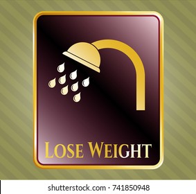 Shiny emblem with shower icon and Lose Weight text inside