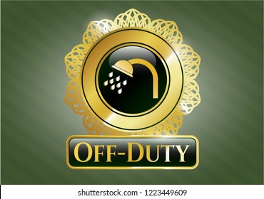  Shiny emblem with shower icon and Off-Duty text inside