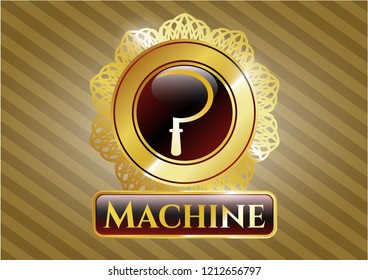  Shiny emblem with sickle icon and Machine text inside