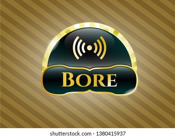  Shiny emblem with signal icon and Bore text inside